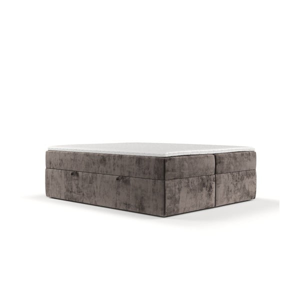 Letto boxspring marrone con contenitore 200x200 cm Yoko - Maison de Rêve