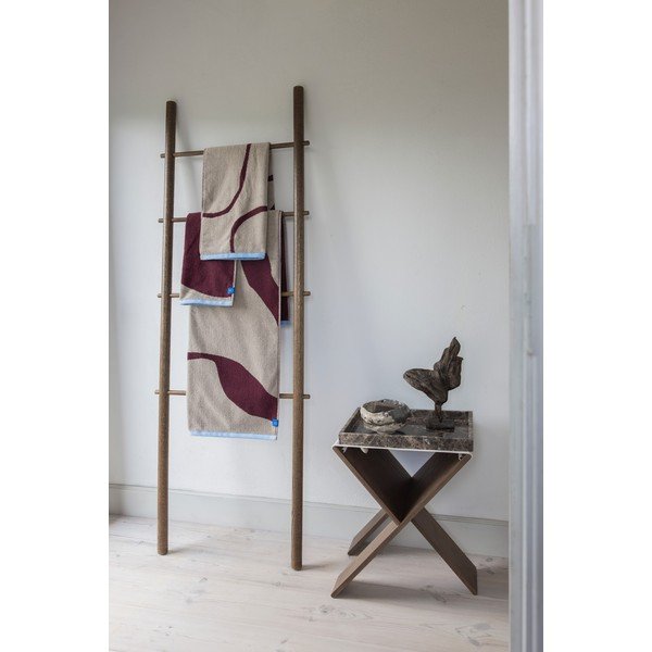 Asciugamano tipo terry burgundy/greige in cotone organico 70x133 cm Nova Arte  – Mette Ditmer Denmark-image-1