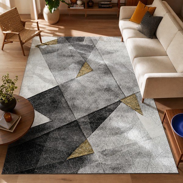 Tappeto grigio e giallo , 120 x 170 cm Bianca Grey - Universal-image-4