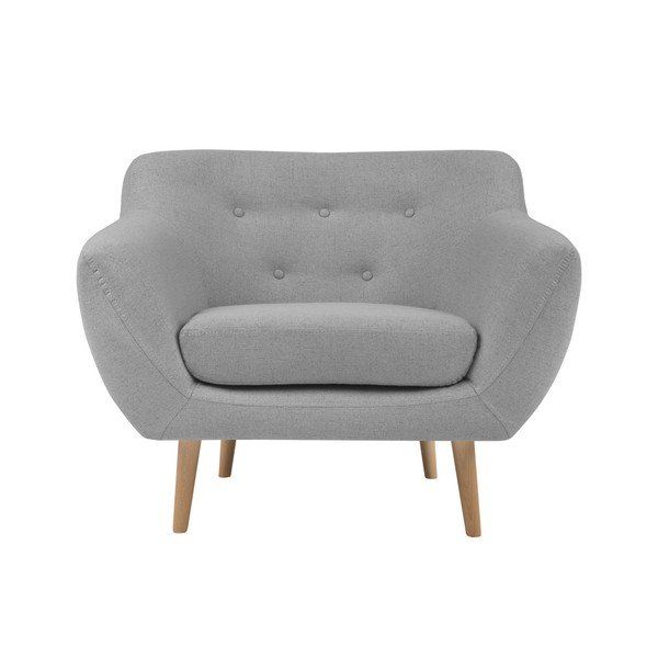 Poltrona grigio chiaro con gambe chiare Sicile - Mazzini Sofas