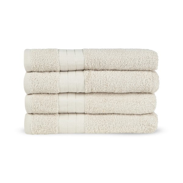 Set di 4 asciugamani in spugna di cotone beige 50x100 cm - Good Morning