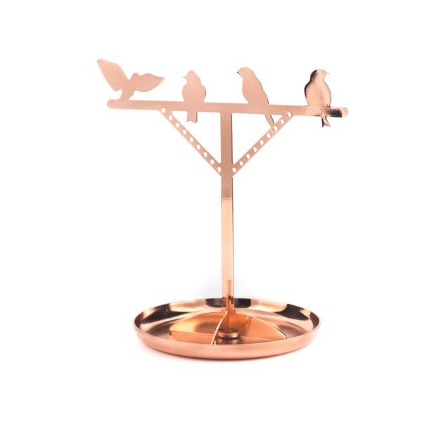 Portagioie in rame Bird, altezza 20 cm - Kikkerland