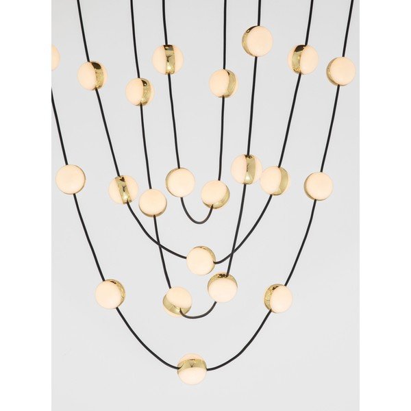 Lampadario LED nero opaco in alluminio con paralume in vetro acrilico con intensità regolabile ø 84 cm Alcinoe – Nova Luce-image-2