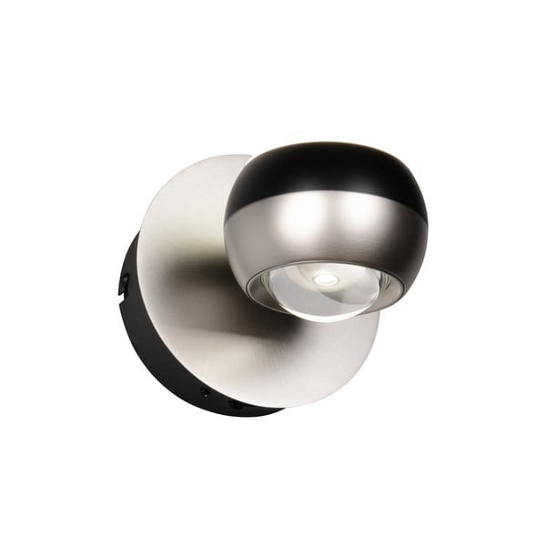 Lampada da parete LED nera e argentata Orbit – Trio Select