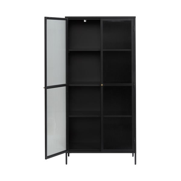 Vetrina in metallo nero 90x190 cm Bronco - Unique Furniture-image-2