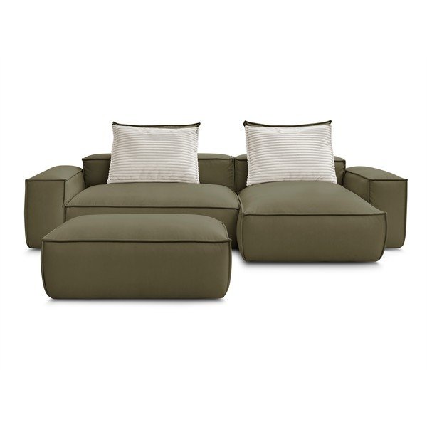 Divano angolare verde in similpelle Boheme - Bobochic Paris