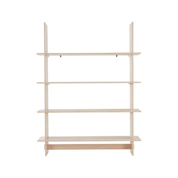 Scaffale di colore naturale in pino massiccio 140x180x40 cm Tottori – Jotex-image-2
