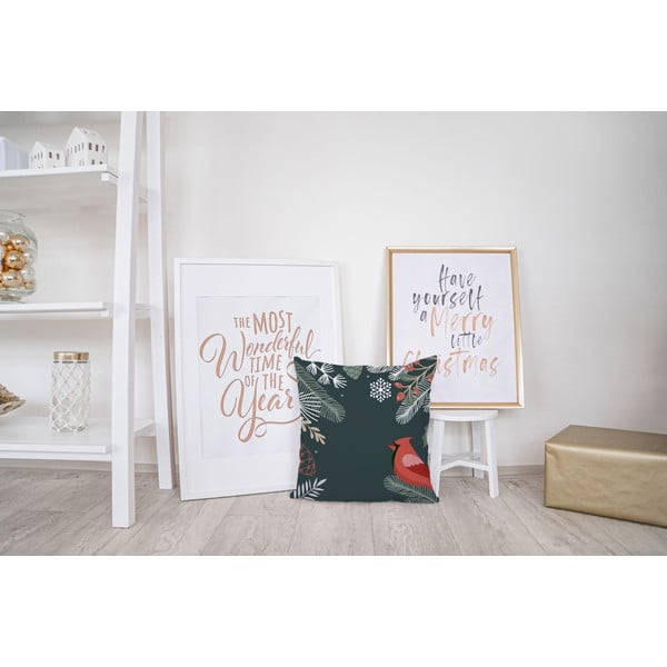 Cuscino natalizio con fodera in cotone, 45 x 45 cm Frosted Branches - Butter Kings-image-2