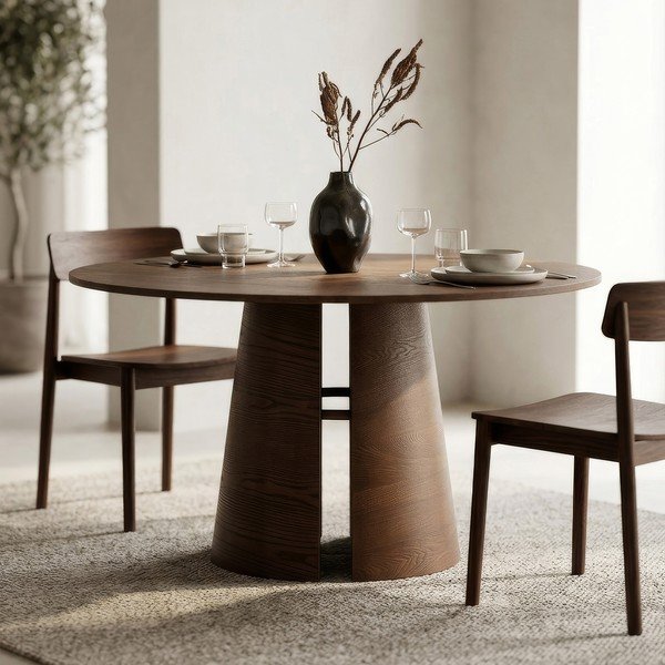 Tavolo da pranzo rotondo con effetto frassino ø 137 cm Cep – Teulat-image-1
