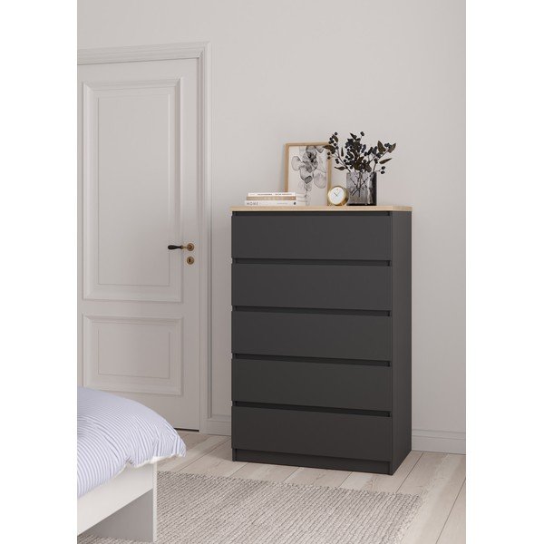 Credenza grigio scuro 77x121x50 cm Naia – Tvilum-image-1