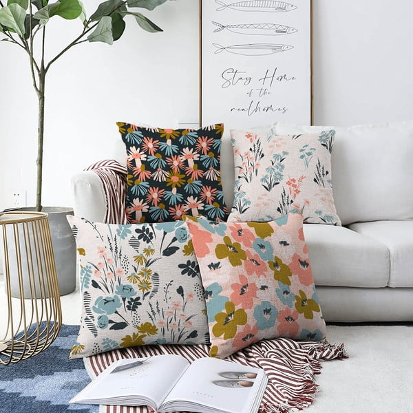 Set di 4 federe Blooming, 55 x 55 cm - Minimalist Cushion Covers
