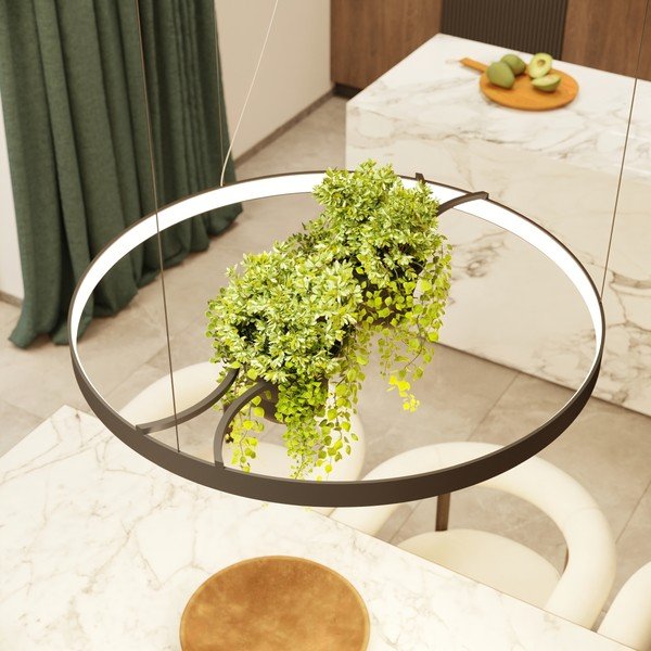 Lampadario LED nero in alluminio ø 110 cm RIO – Thoro-image-4