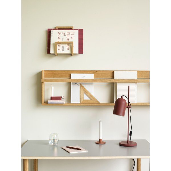 Mensola di colore naturale in rovere massiccio con ripiani multipli/con ripiano per foto 110 cm Display – Hübsch-image-2