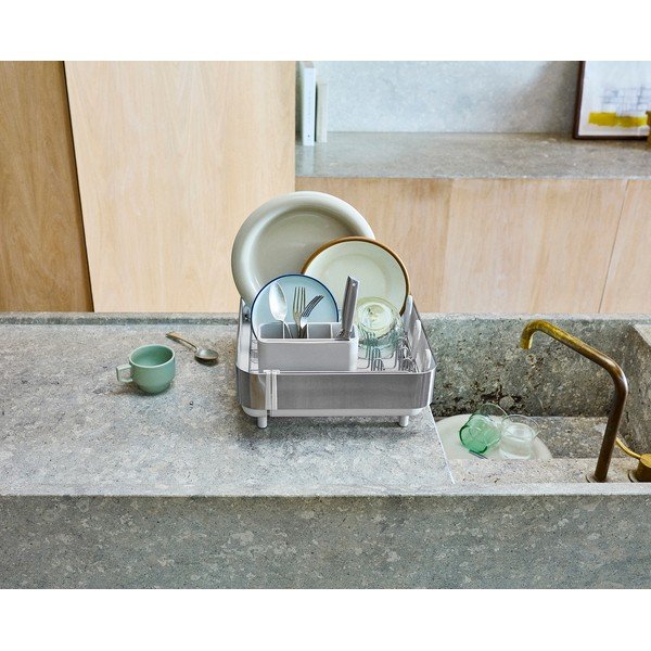 Scolapiatti regolabile argentato in plastica 35,5x38 cm Extend Steel Plus – Joseph Joseph-image-1