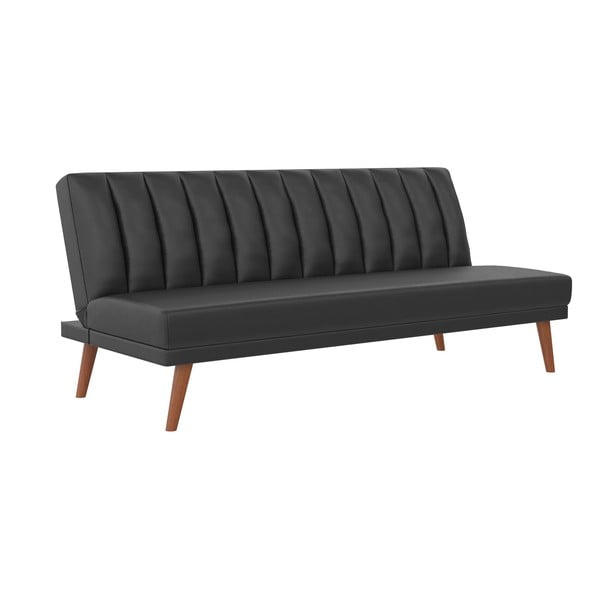 Divano letto nero in similpelle 173 cm Brittany - Novogratz-image-2