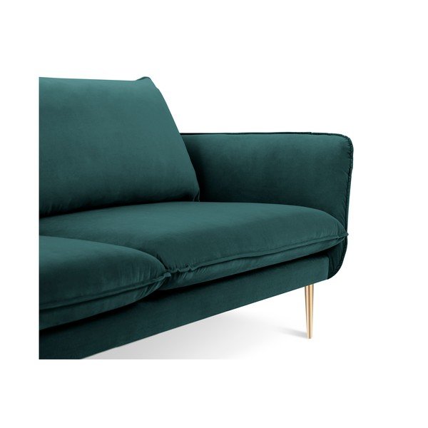 Divano in velluto verde petrolio, 160 cm Florence - Cosmopolitan Design-image-3