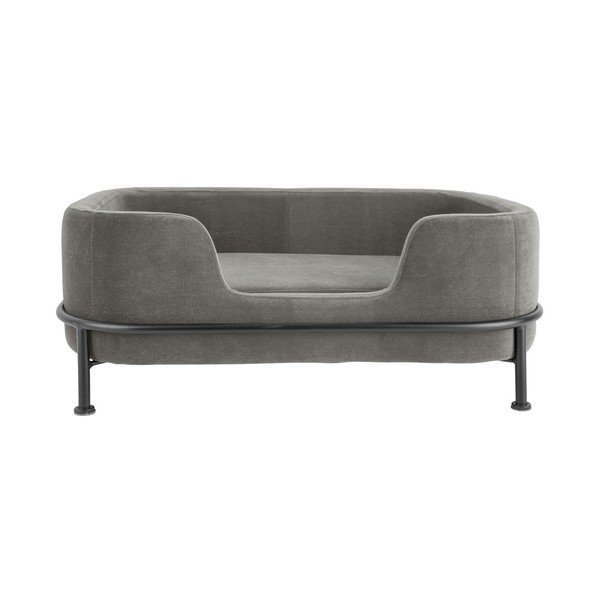 Letto per animali in velluto grigio 42x63 cm Puffed - Leitmotiv