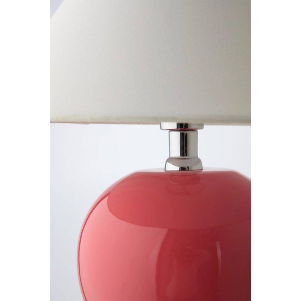 Lampada da tavolo rosa/color crema in ceramica (altezza totale 29 cm) Karamell – Jotex-image-3