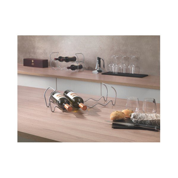 Portabottiglie a tre livelli per 12 bottiglie di vino Vino, lunghezza 45 cm - Metaltex-image-1