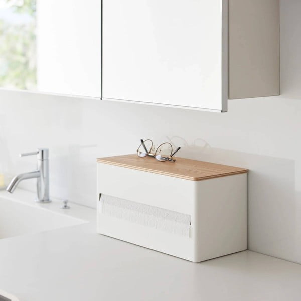 Portarotolo da cucina verticale bianco in metallo Rin – YAMAZAKI-image-3