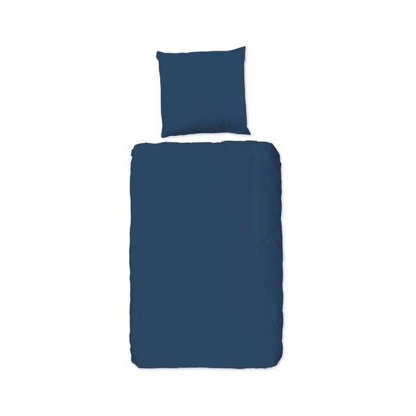 Set copripiumino e federa blu in cotone renforcé per letto singolo/per letto esteso 140x220 cm Uni – Good Morning