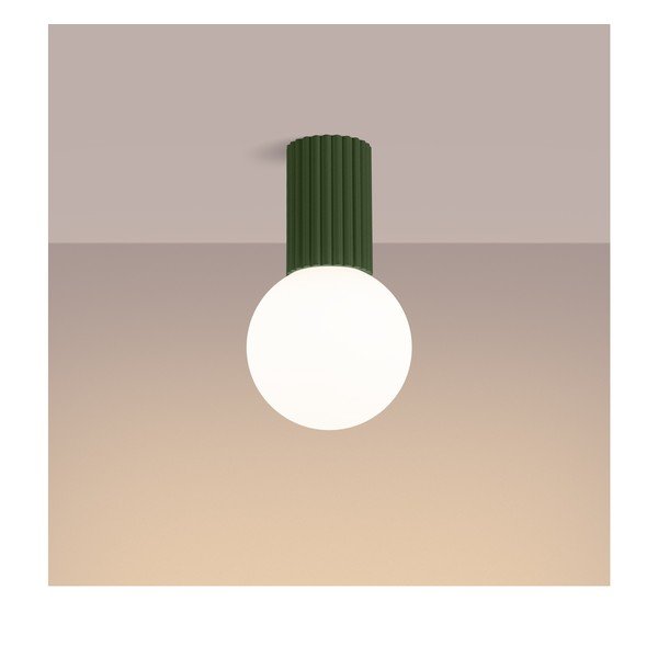 Plafoniera verde con paralume in vetro ø 12 cm Orbital – Sollux-image-1