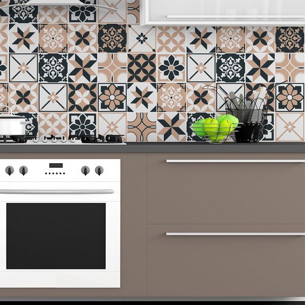 Sada 24 samolepek na stěnu Ambiance Azulejos Aldonio, 15 x 15 cm-image-3