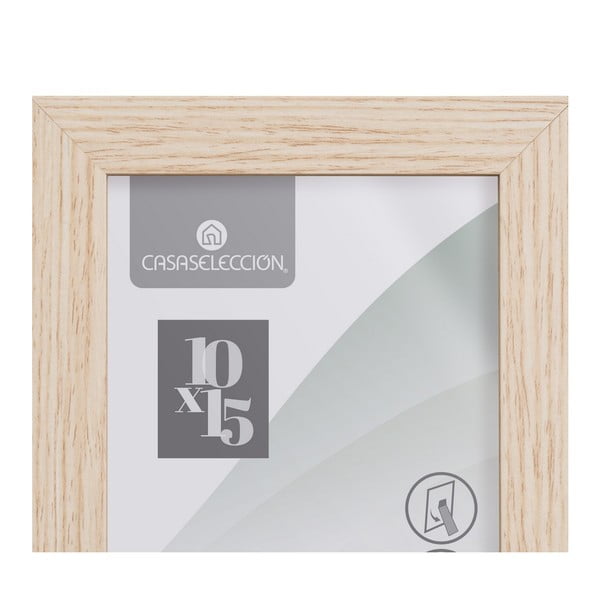 Cornice di colore naturale verticale con sostegno/da appendere 12,5x17,5 cm Sencillo – Casa Selección-image-1