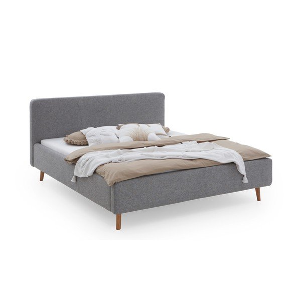 Letto matrimoniale imbottito grigio rete non inclusa 140x200 cm Mattis – Meise Möbel-image-2