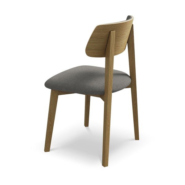 Sedia da pranzo grigia in legno massiccio Niu – Makamii-image-3