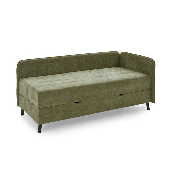 Letto singolo verde imbottito con contenitore 120x200 cm Kiruna - Meise Möbel
