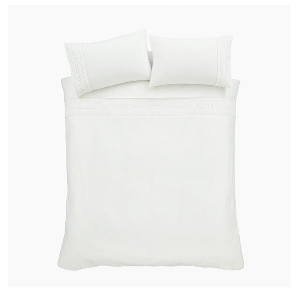 Set copripiumino e federa bianco per letto matrimoniale 200x200 cm Broderie Anglaise – Catherine Lansfield