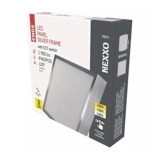 Plafoniera LED in argento lucido 22,5x22,5 cm Nexxo - EMOS