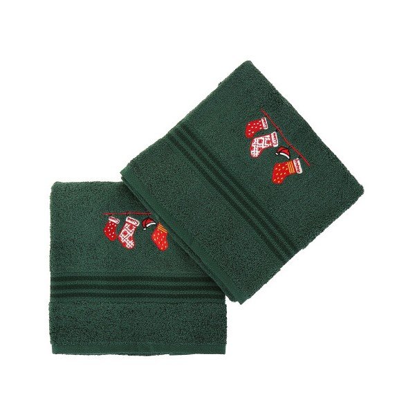 Sada 2 ručníků Corap Green Socks, 50 x 90 cm