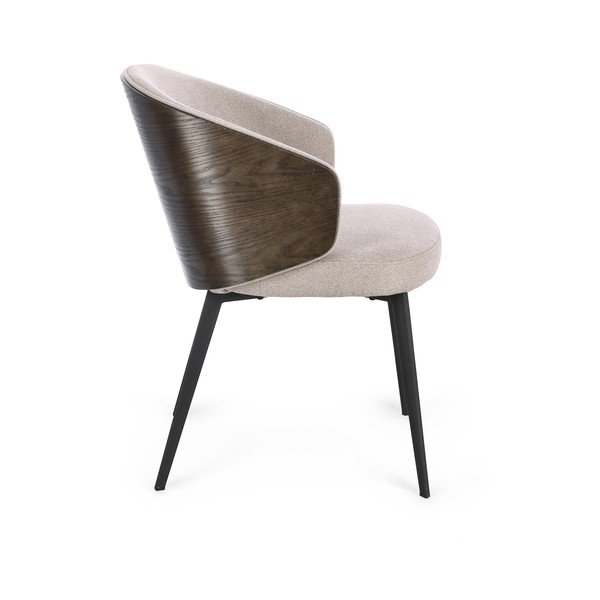 Sedia da pranzo grigio chiaro imbottito con braccioli Kinsley – Bizzotto-image-2