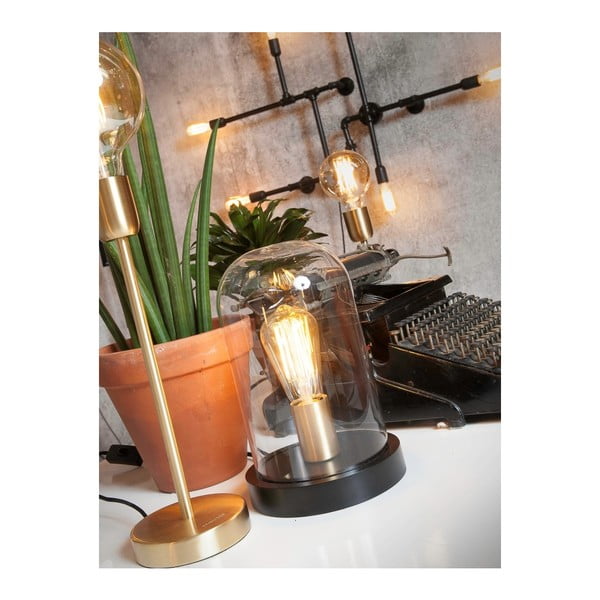 Lampada da tavolo nera con paralume in vetro (altezza 30 cm) Seattle - it's about RoMi-image-2