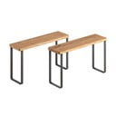 Set di ripiani aggiuntivi color nero opaco/di colore naturale in legno 2 pz 27x8 cm York – Metaltex