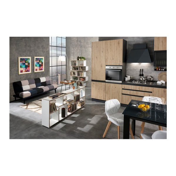 Libreria bianca con bordo in legno 69x160 cm Random Andrea - Tomasucci-image-3