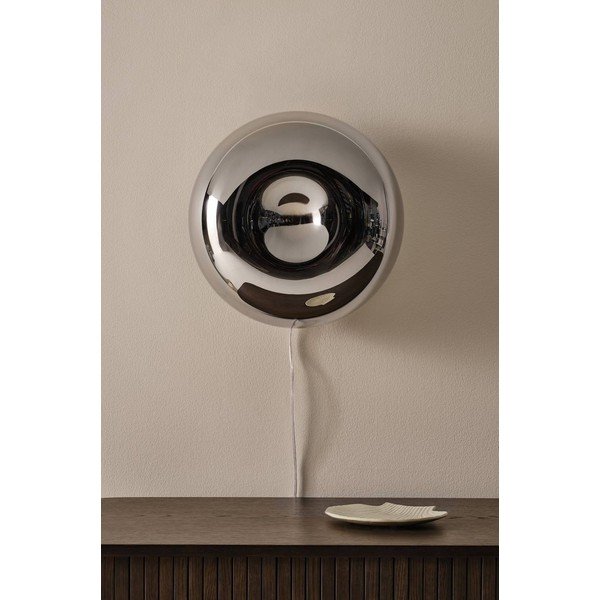 Lampada da parete color argento lucido in acciaio con alimentazione a corrente ø 35 cm Ragge – Jotex-image-2