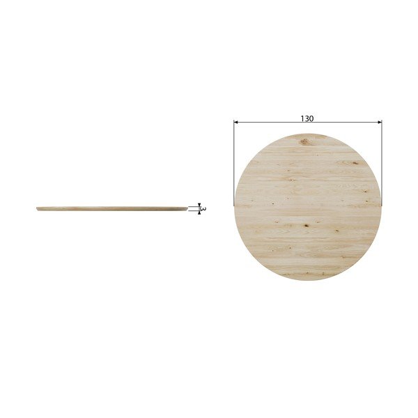 Piano del tavolo da pranzo in legno di quercia Pannello, ⌀ 130 cm - vtwonen-image-2