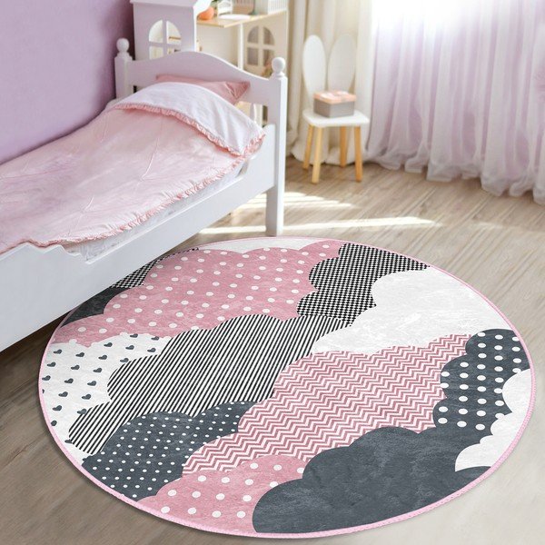 Tappeto per bambini rosa-grigio ø 120 cm Comfort - Mila Home-image-4