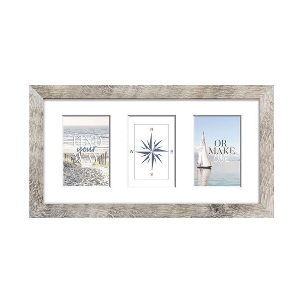 Cornice marrone chiaro per 3 foto Yellowstone, 23 x 46 cm - Styler