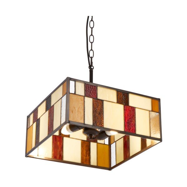 Lampadario in metallo con paralume in vetro Waldorf – Premier Housewares-image-3