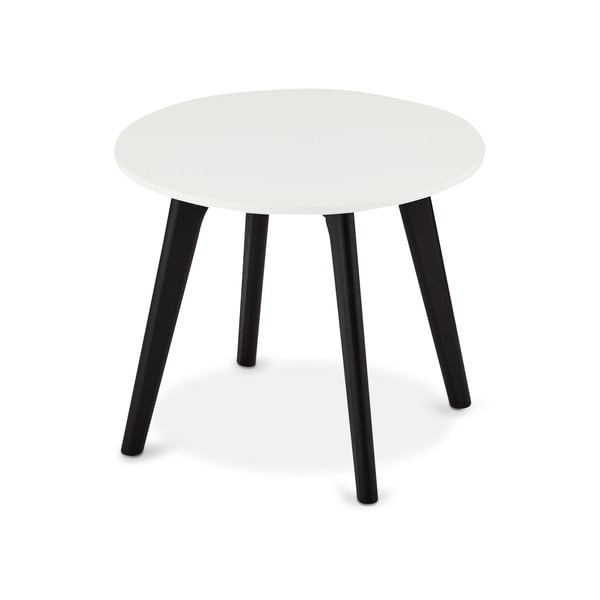 Tavolino bianco e nero con gambe in rovere, Ø 48 cm Life - Furnhouse