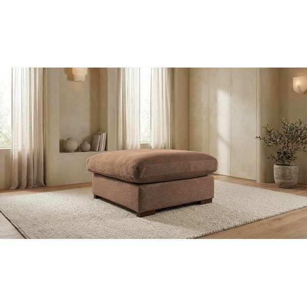 Sgabello in velluto a coste marrone chiaro Comfy - Scandic-image-1