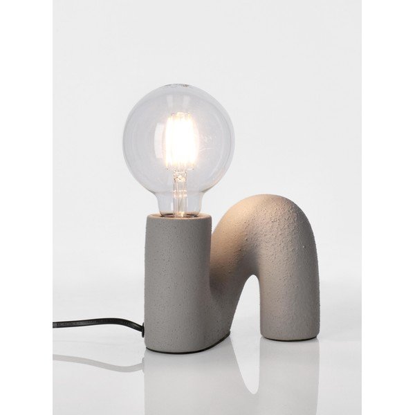 Lampada da tavolo grigia in ceramica con paralume in vetro (altezza totale 12,5 cm) Jael – Yes Everyday-image-1