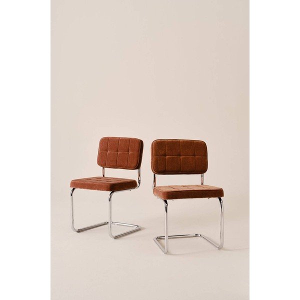 Sedie da pranzo in set color mattone in metallo a dondolo 2 pz Heden – Jotex-image-1