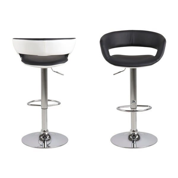 Set di 2 sedie da bar bianche e nere Grace - Actona-image-1