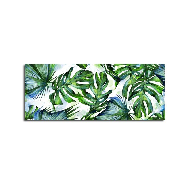 Quadro su tela Greenery cal, 60 x 150 cm Tropi - Styler