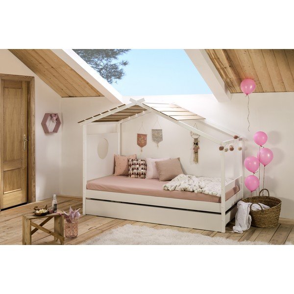 Letto per bambini bianco con cassetto estraibile , 90 x 190 cm Nayah - Marckeric-image-3